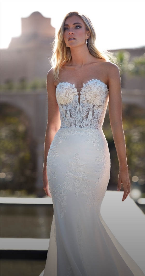 Model wearing a gown by Pronovias