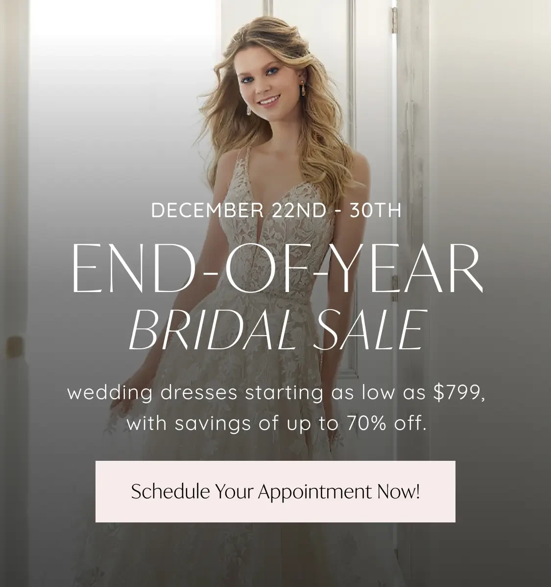End of year Bridal sale banner